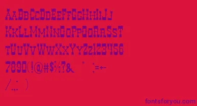 DecreeArtTwo font – Purple Fonts On Red Background