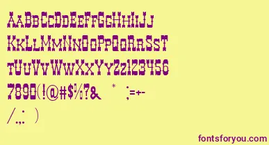 DecreeArtTwo font – Purple Fonts On Yellow Background