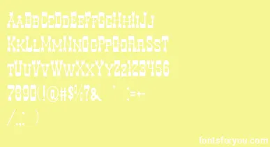 DecreeArtTwo font – White Fonts On Yellow Background
