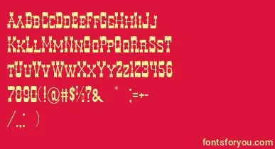 DecreeArtTwo font – Yellow Fonts On Red Background