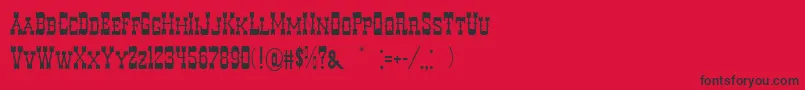 Fonte DecreeArtTwo – fontes pretas em um fundo vermelho