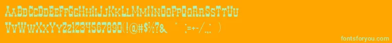 DecreeArtTwo-Schriftart – Grüne Schriften auf orangefarbenem Hintergrund