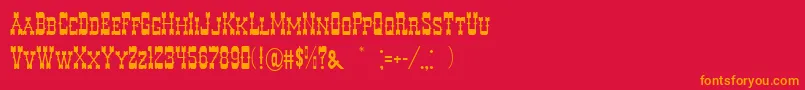 フォントDecreeArtTwo – 赤い背景にオレンジの文字