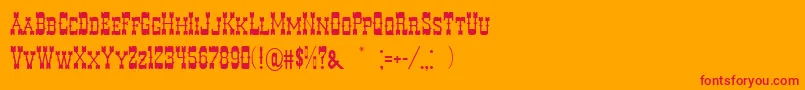 DecreeArtTwo Font – Red Fonts on Orange Background