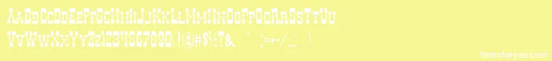 Fonte DecreeArtTwo – fontes brancas em um fundo amarelo