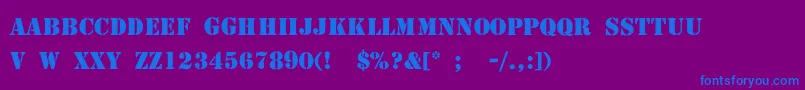 StencilThin-Schriftart – Blaue Schriften auf violettem Hintergrund