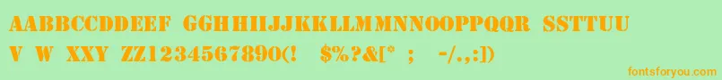 StencilThin Font – Orange Fonts on Green Background