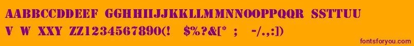 StencilThin Font – Purple Fonts on Orange Background