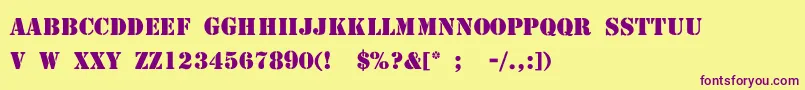 StencilThin Font – Purple Fonts on Yellow Background