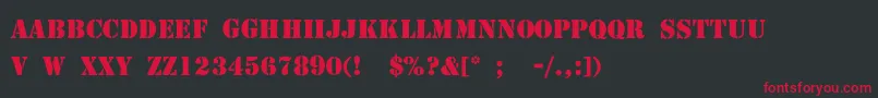 Weitere Informationen zur StencilThin-Schriftart StencilThin-Schriftart – Rote Schriften auf schwarzem Hintergrund
