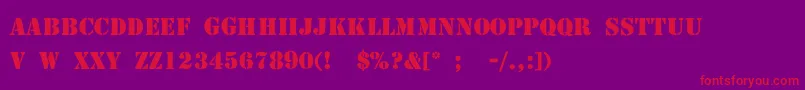 StencilThin-Schriftart – Rote Schriften auf violettem Hintergrund