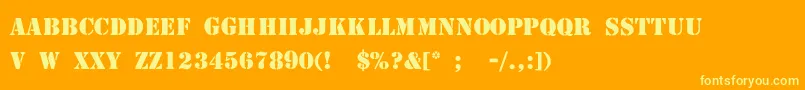 Czcionka StencilThin – żółte czcionki na pomarańczowym tle