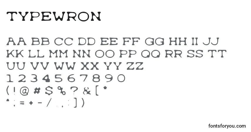 A fonte Typewron – alfabeto, números, caracteres especiais