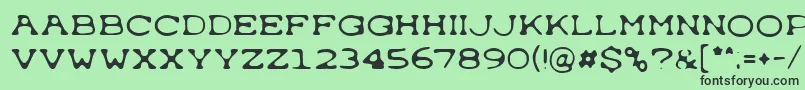 Fonte Typewron – fontes pretas em um fundo verde