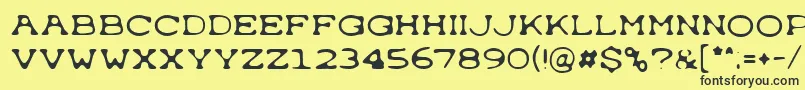 Fonte Typewron – fontes pretas em um fundo amarelo