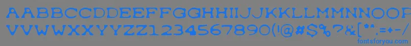 フォントTypewron – 灰色の背景に青い文字