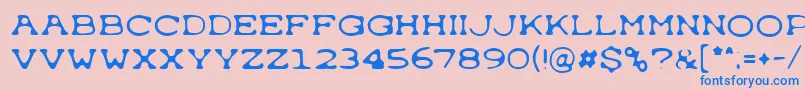 Typewron Font – Blue Fonts on Pink Background