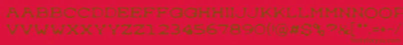Typewron-Schriftart – Braune Schriften auf rotem Hintergrund