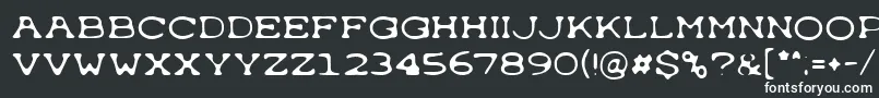 Typewron-fontti – valkoiset fontit mustalla taustalla