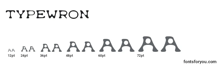 Размеры шрифта Typewron