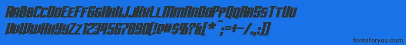 SubspaceBoldItalic Font – Black Fonts on Blue Background