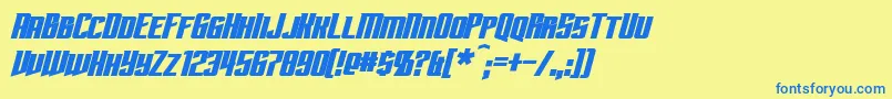 SubspaceBoldItalic Font – Blue Fonts on Yellow Background