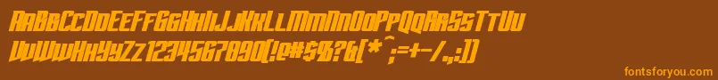 SubspaceBoldItalic Font – Orange Fonts on Brown Background