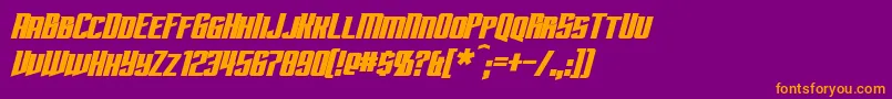 SubspaceBoldItalic Font – Orange Fonts on Purple Background