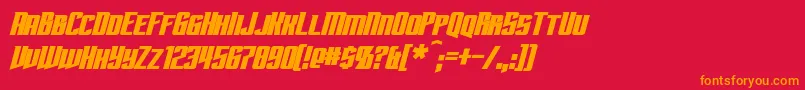 SubspaceBoldItalic Font – Orange Fonts on Red Background