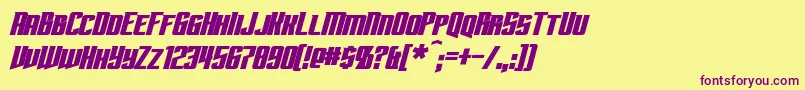 SubspaceBoldItalic Font – Purple Fonts on Yellow Background