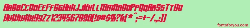 SubspaceBoldItalic Font – Red Fonts on Green Background