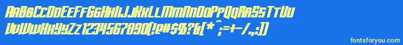 SubspaceBoldItalic Font – Yellow Fonts on Blue Background