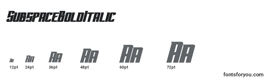 SubspaceBoldItalic Font Sizes