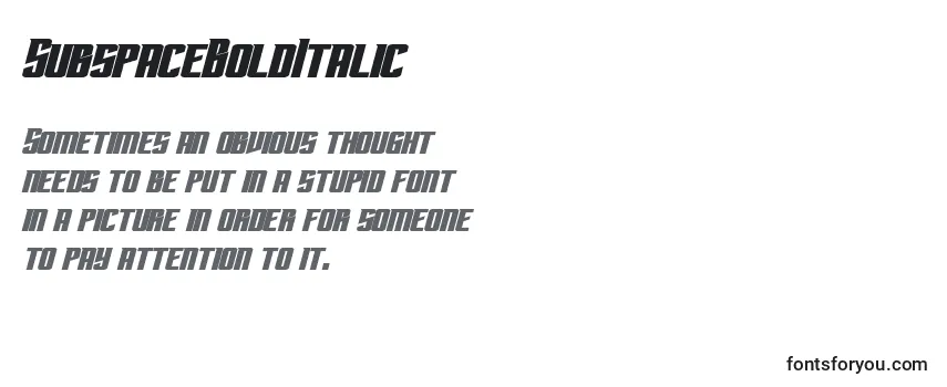 SubspaceBoldItalic Font