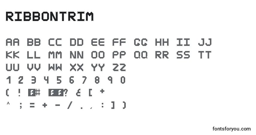 Fuente RibbonTrim - alfabeto, números, caracteres especiales