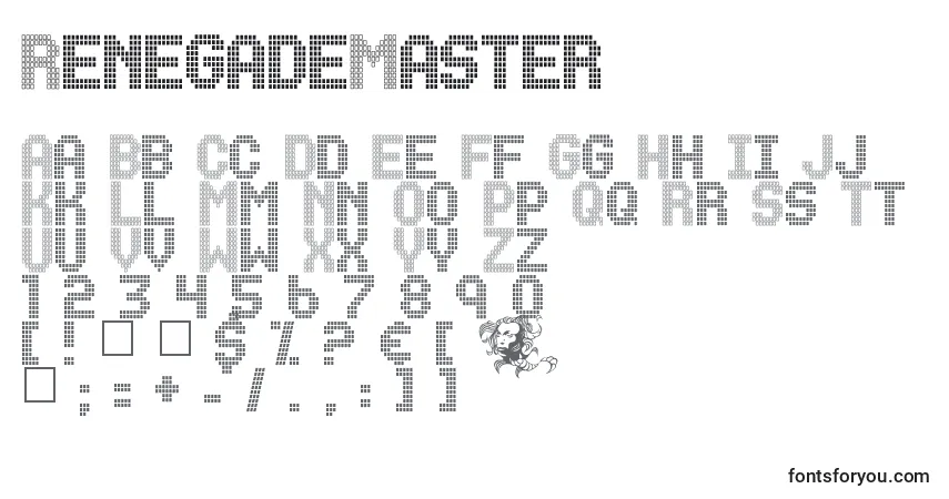 A fonte RenegadeMaster – alfabeto, números, caracteres especiais