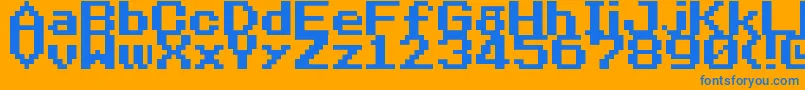 NineteenEightySeven Font – Blue Fonts on Orange Background