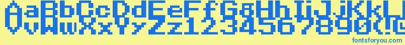 NineteenEightySeven Font – Blue Fonts on Yellow Background