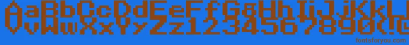 NineteenEightySeven Font – Brown Fonts on Blue Background