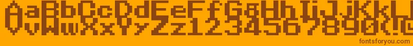 NineteenEightySeven Font – Brown Fonts on Orange Background