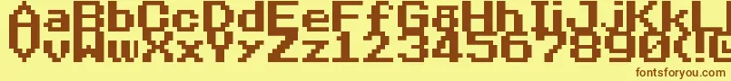 NineteenEightySeven Font – Brown Fonts on Yellow Background