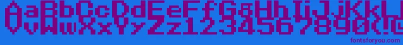 NineteenEightySeven Font – Purple Fonts on Blue Background