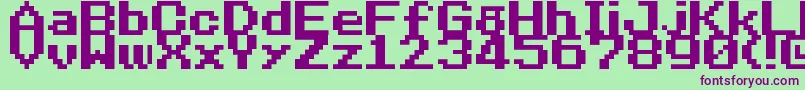 NineteenEightySeven Font – Purple Fonts on Green Background