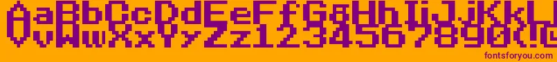 NineteenEightySeven Font – Purple Fonts on Orange Background