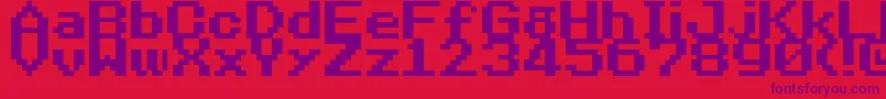 NineteenEightySeven Font – Purple Fonts on Red Background