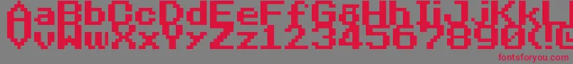 フォントNineteenEightySeven – 赤い文字の灰色の背景