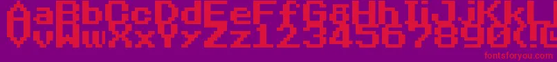 NineteenEightySeven Font – Red Fonts on Purple Background