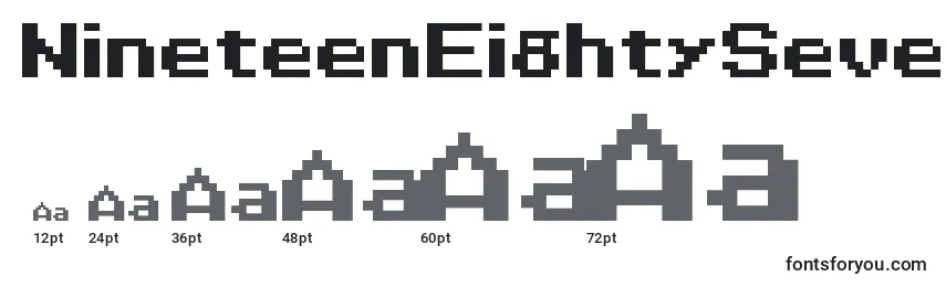 NineteenEightySeven Font Sizes