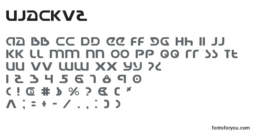 Schriftart Ujackv2 – Alphabet, Zahlen, spezielle Symbole