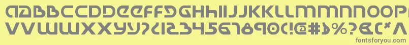 フォントUjackv2 – 黄色の背景に灰色の文字
